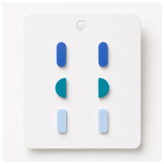 Modern Shapes Earring Stud Minis Trio