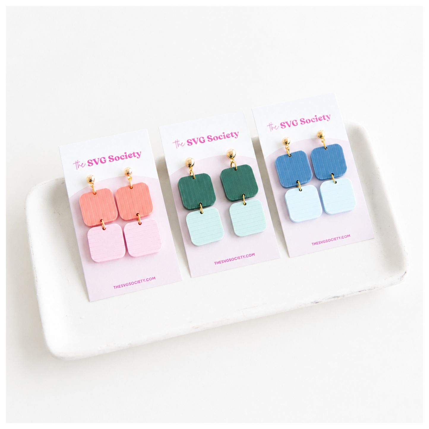 Square Striped Earrings