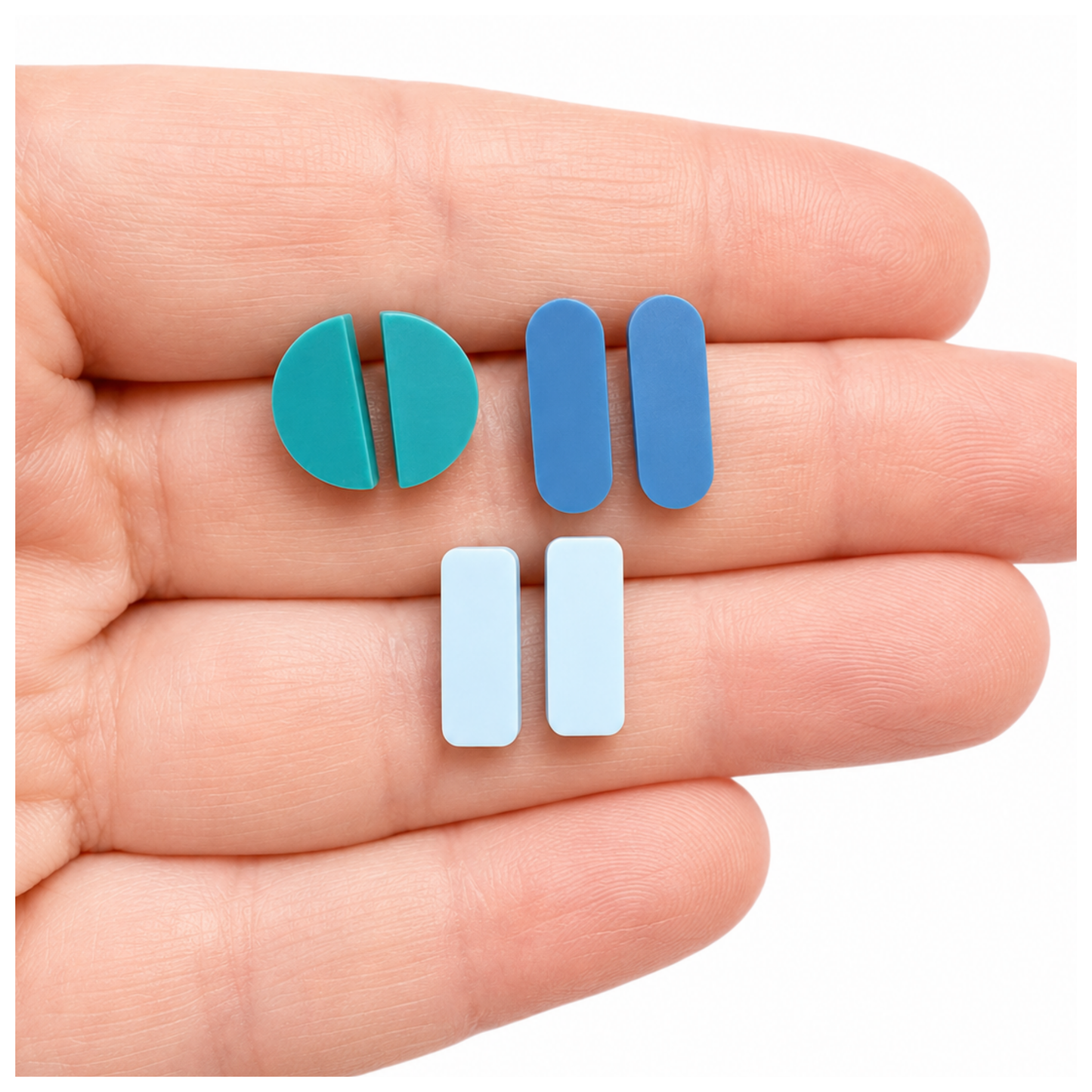 Modern Shapes Earring Stud Minis Trio
