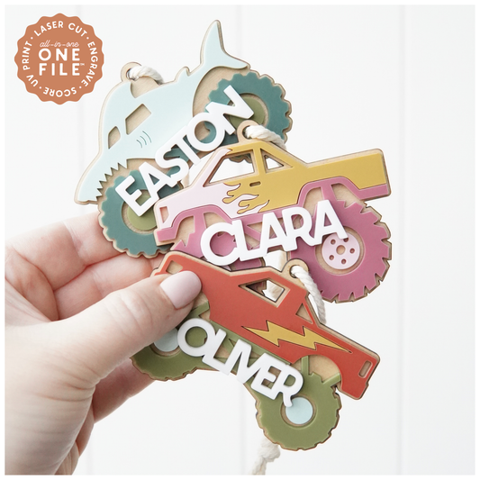One File Monster Truck Tag Trio