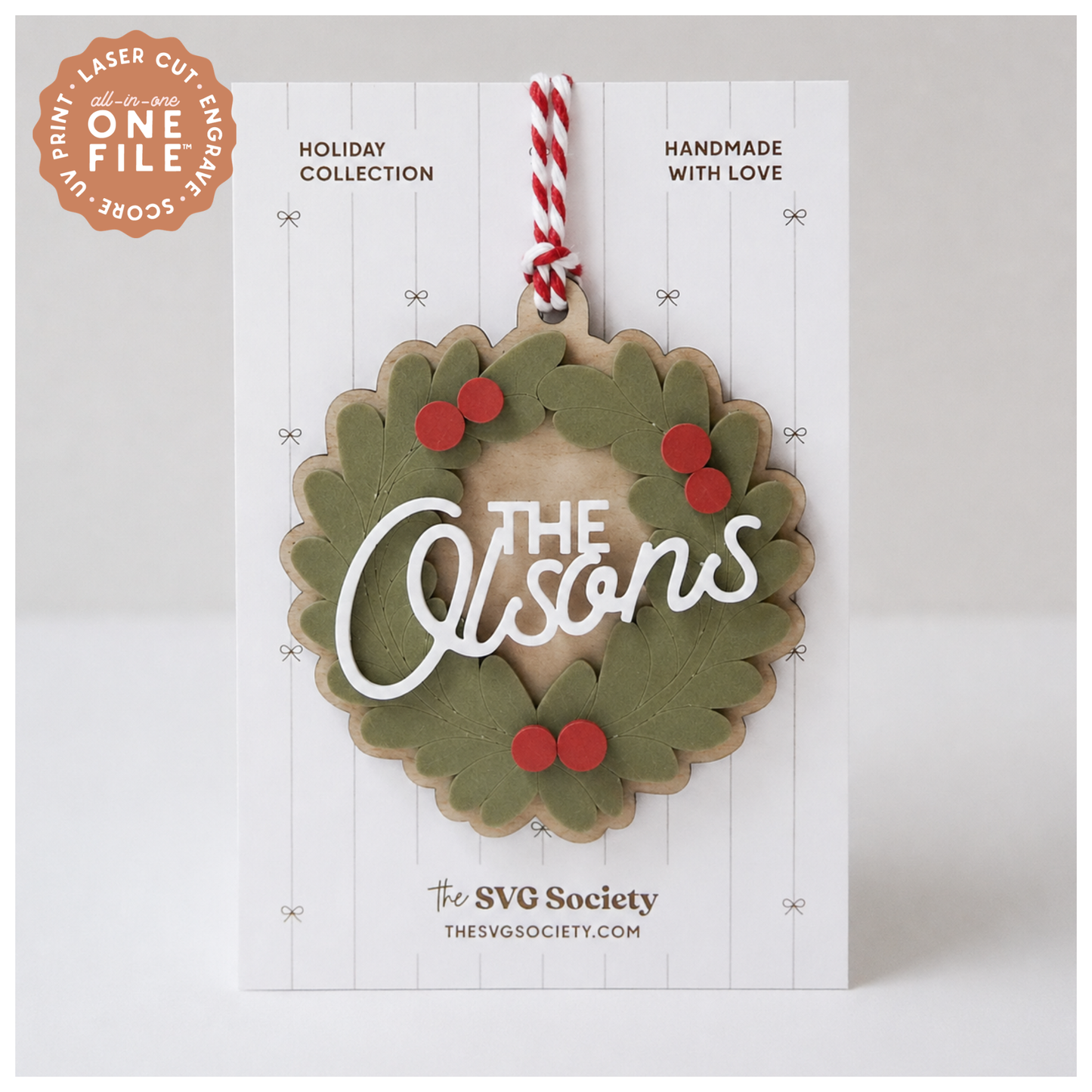 Howdy Holidays Wreath Ornament