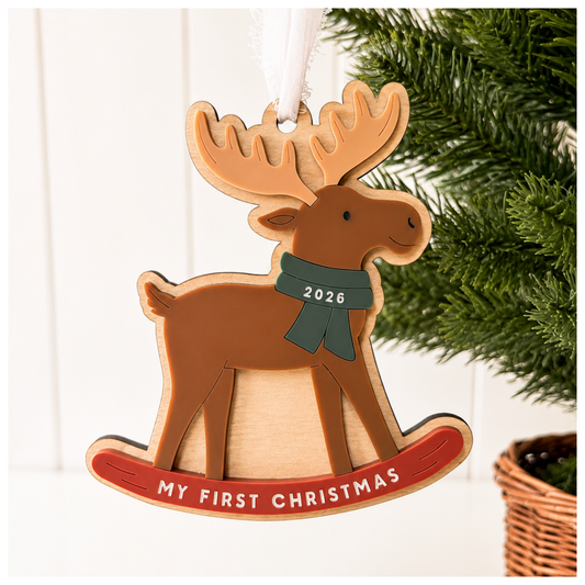 Baby Ornaments Moose Rocker