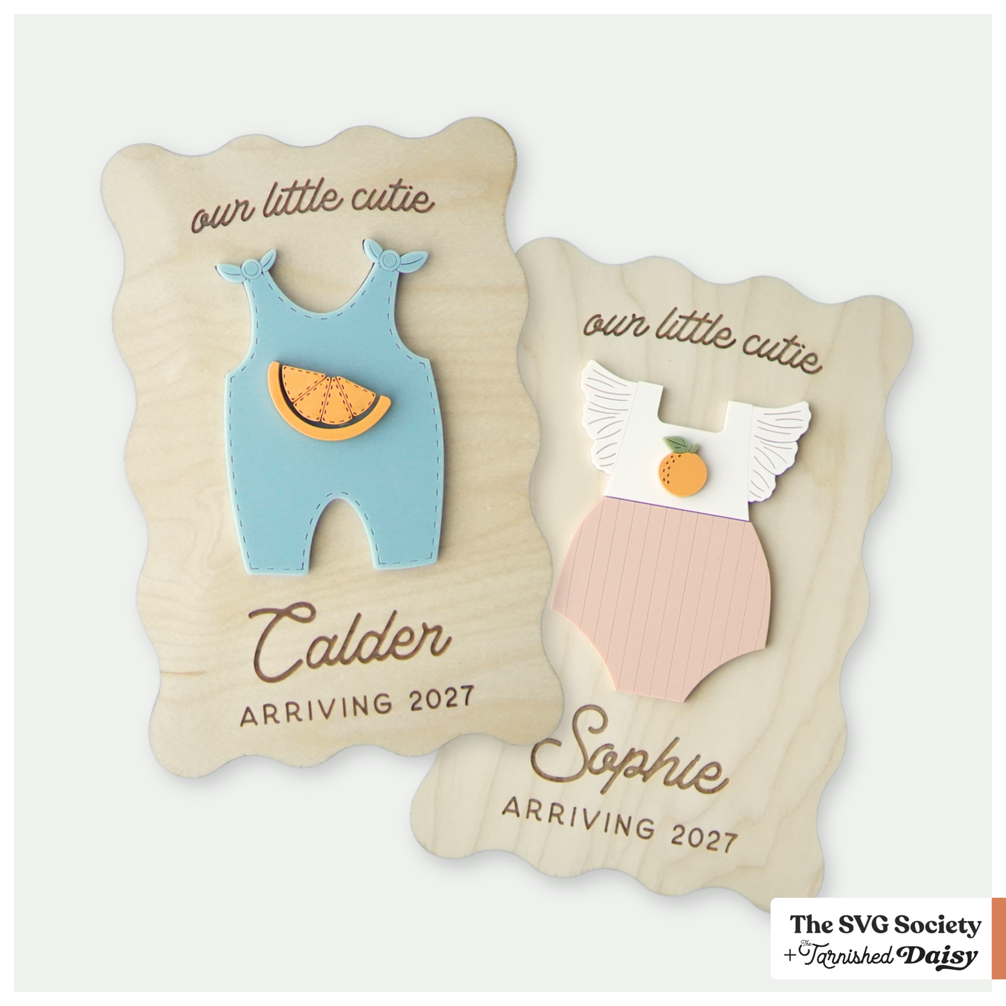 Clementine Wavy Baby Announcements