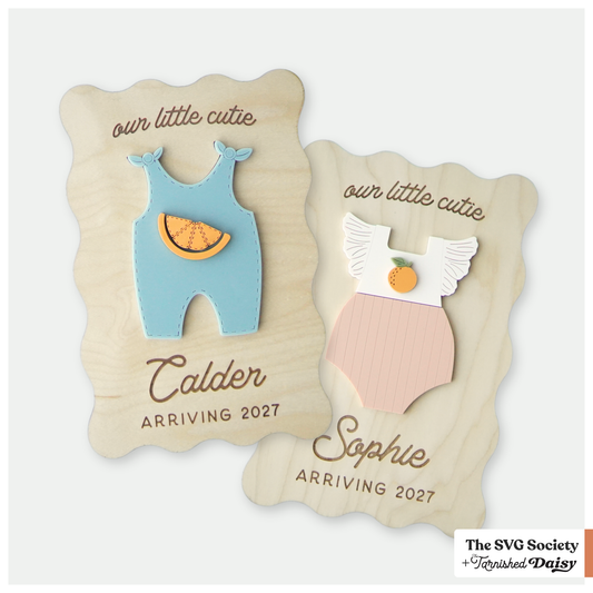 Clementine Wavy Baby Announcements