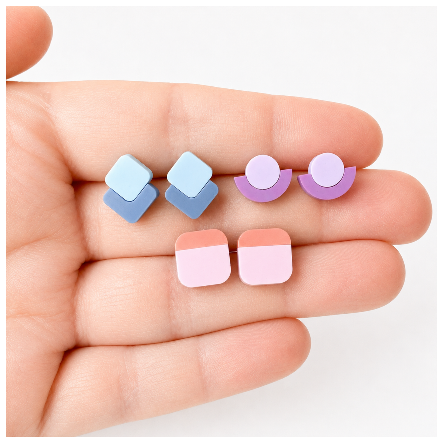 Geometric Earring Stud Minis Trio