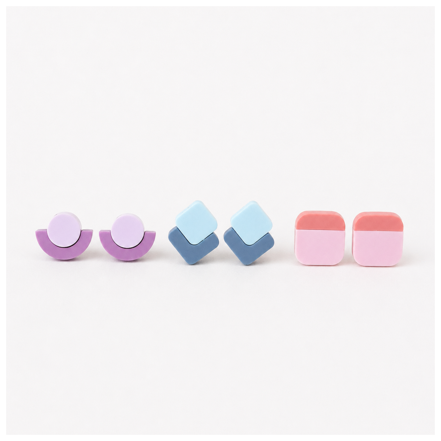 Geometric Earring Stud Minis Trio