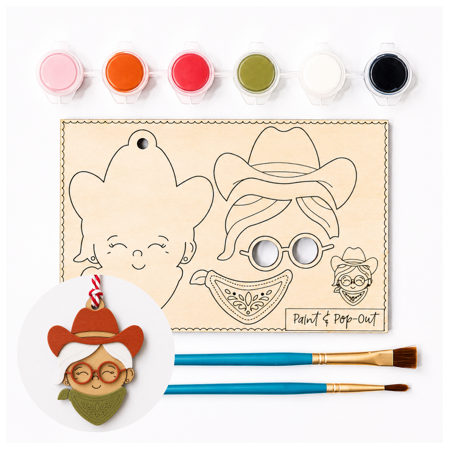 Paint and Pop Out Kit Howdy Holidays Mrs. Claus
