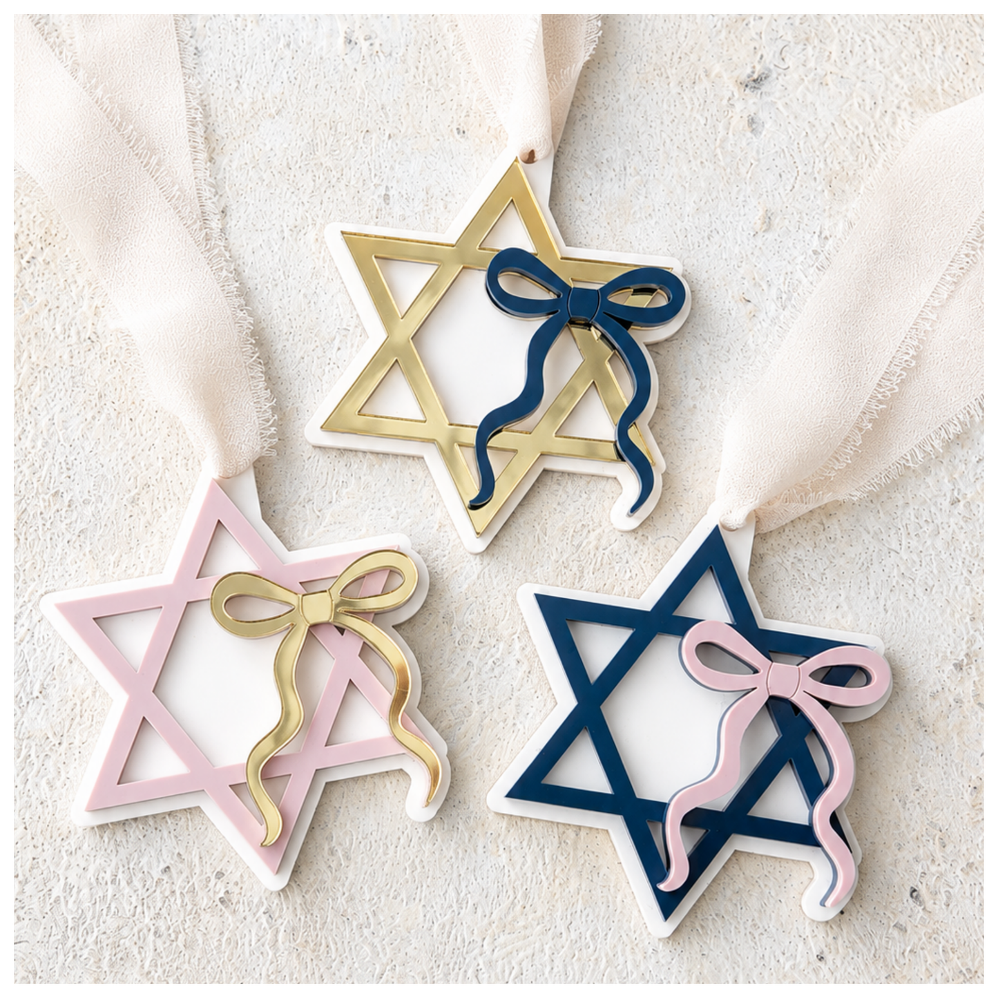 Star of David Bow Ornament