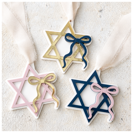 Star of David Bow Ornament