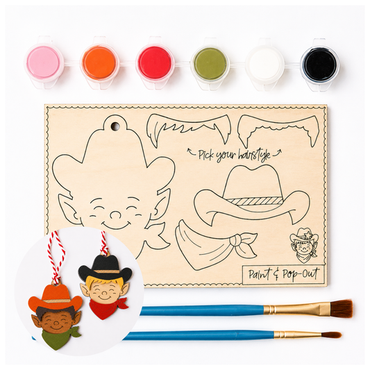 Paint and Pop Out Kit Howdy Holidays Elf Boys