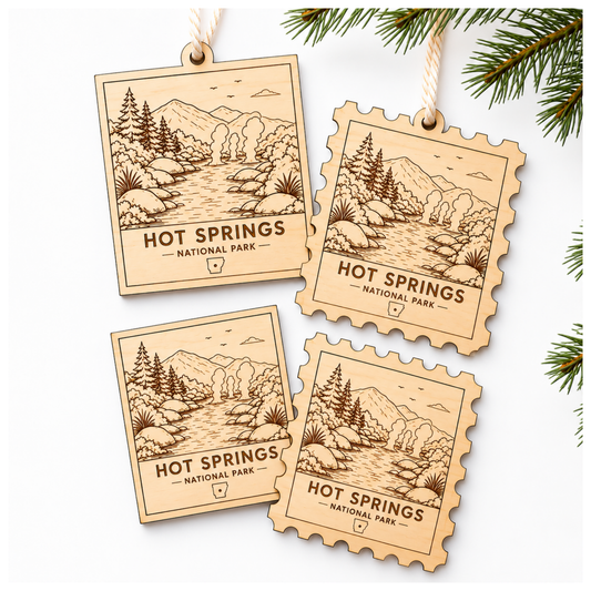 National Park Collection: Hot Springs Stamp Ornaments & Magnets