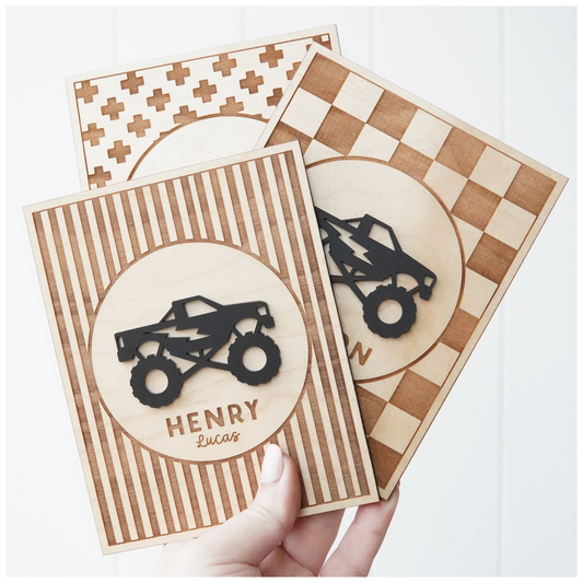 Monster Truck Pattern Backer Signs