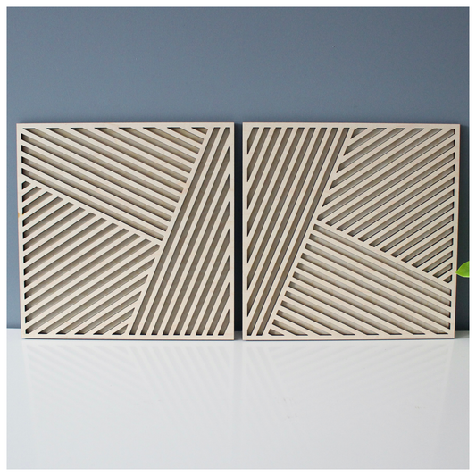 Geometric Wood Line Art