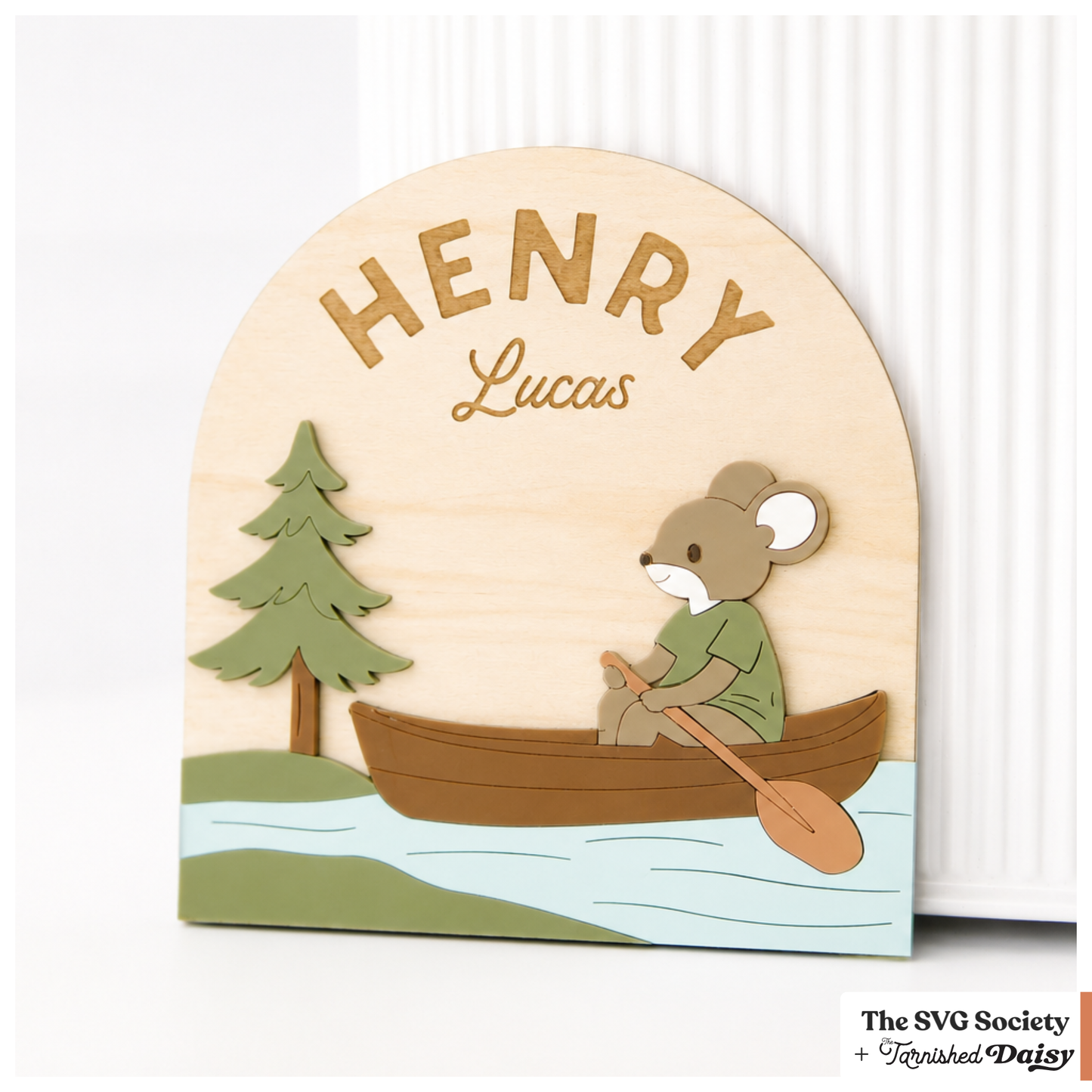 Woodland Mice Boy Canoe Name Sign