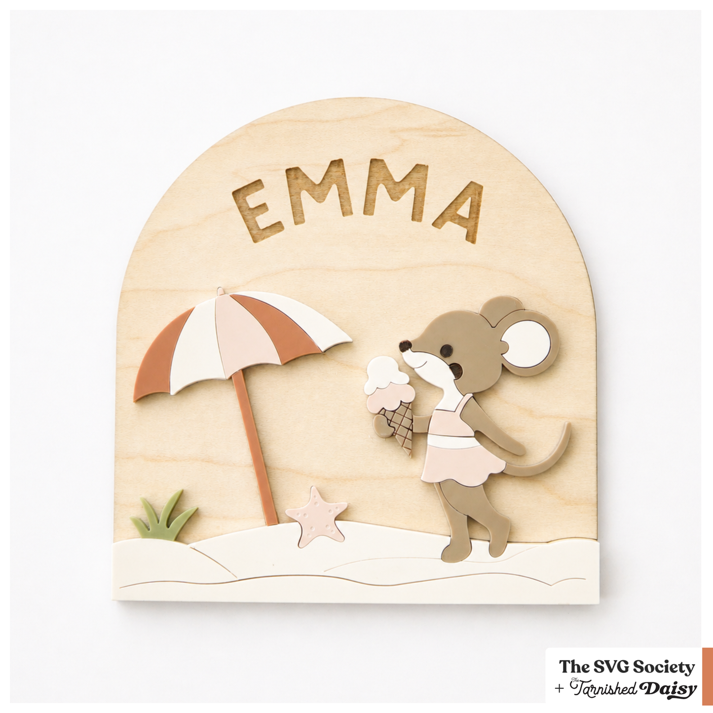 Woodland Mice Girl Beach Name Sign