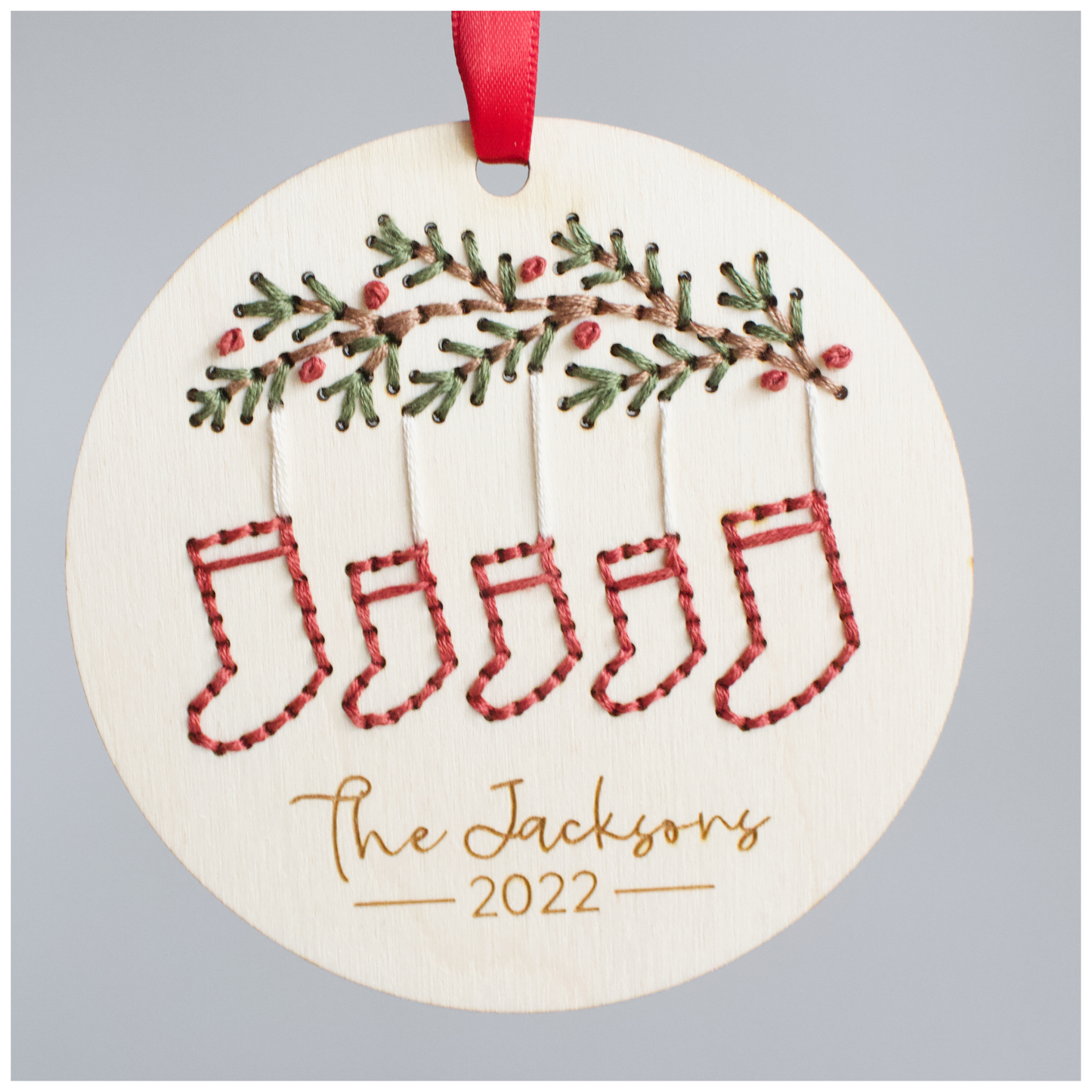 Christmas Stocking Embroidery Ornament