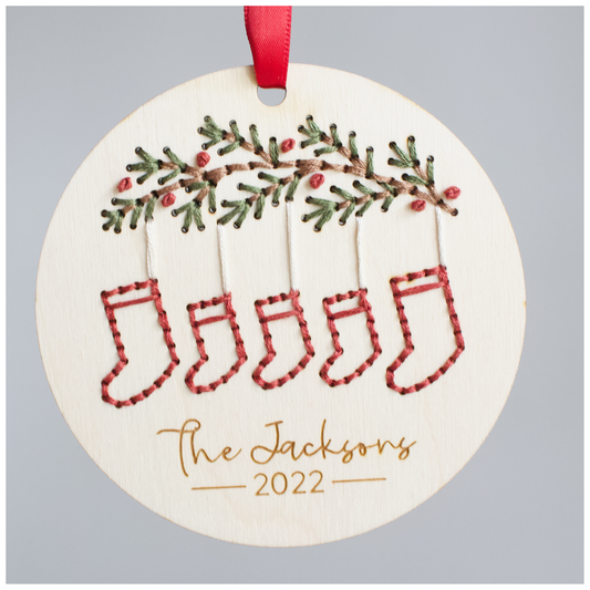 Christmas Stocking Embroidery Ornament