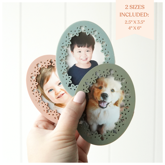 Heirloom Blooms Oval Frame Magnets