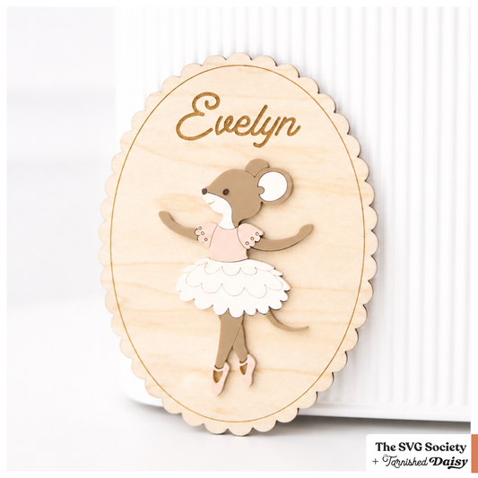 Woodland Mice Ballerina Name Sign