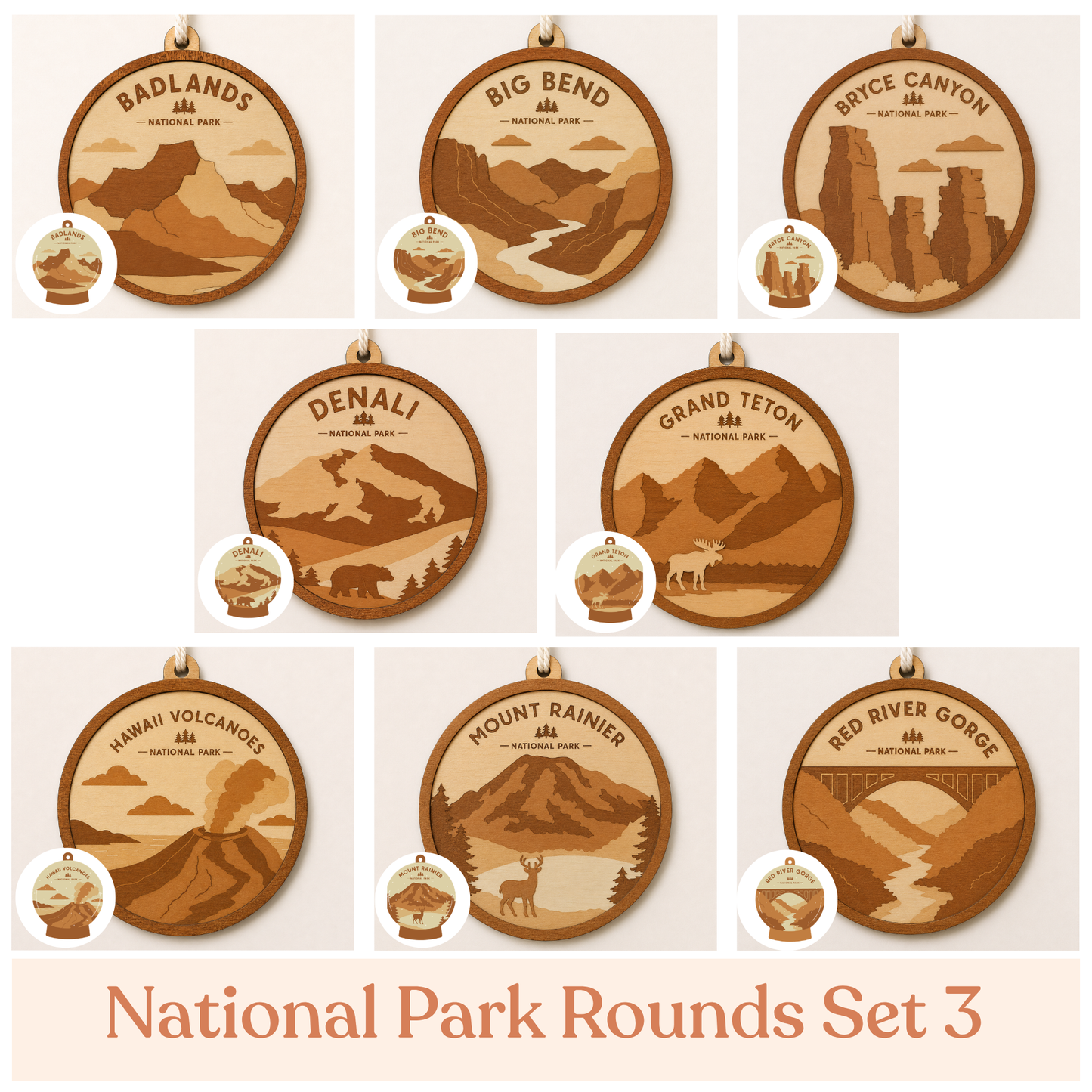 National Park Round Ornament Bundle 3