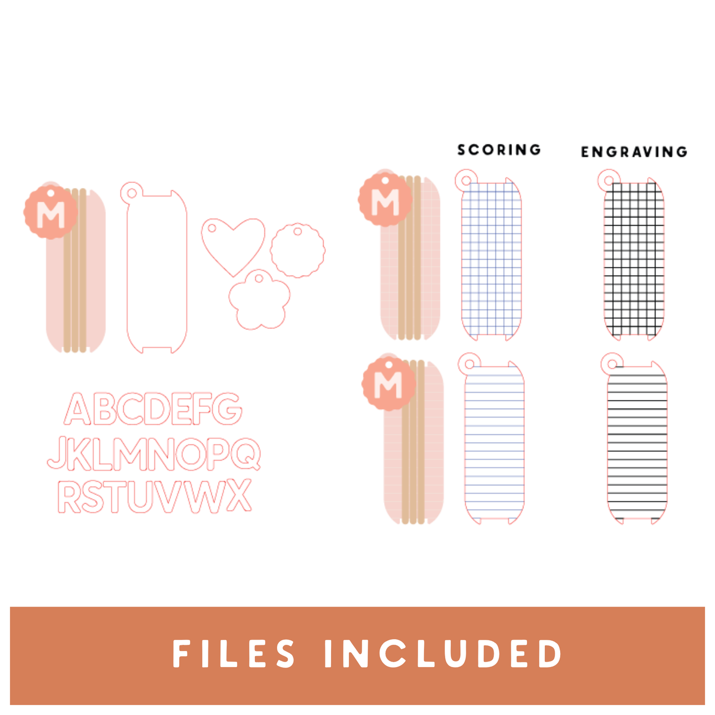 Striped Hair Tie Holder Keychains