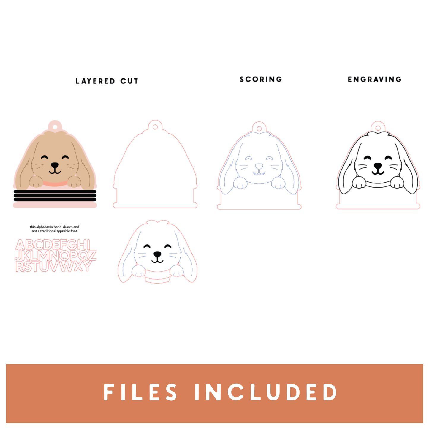 Bunny Hair Tie Holder Keychains