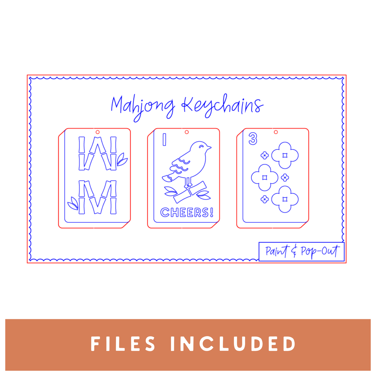 Mahjong Paint and Pop Out Keychain Kit