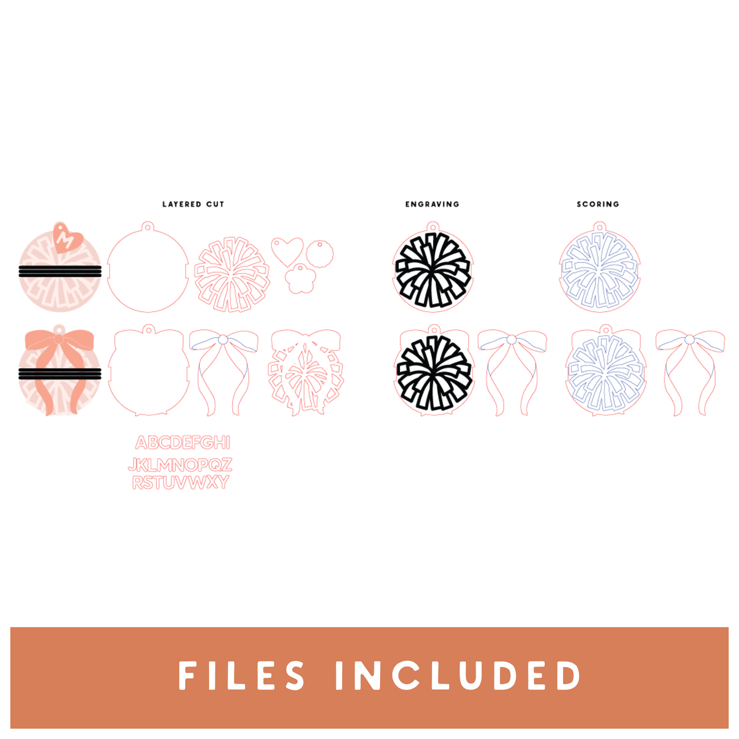 Cheer Hair Tie Holder Keychains