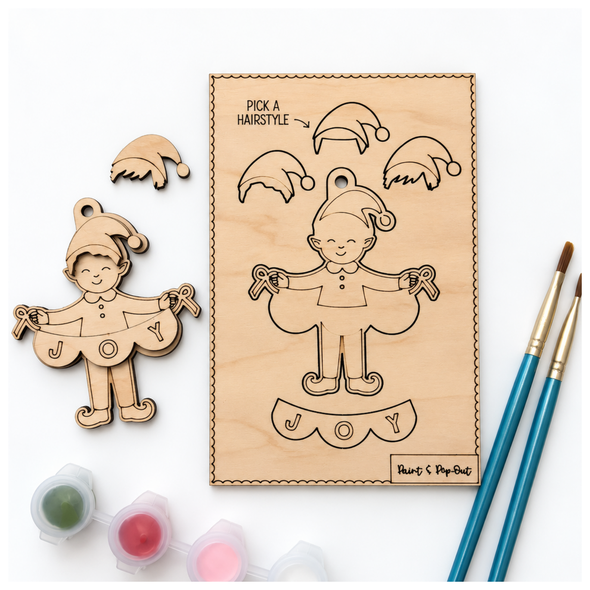 Elf Boy Paint & Pop Out Kit