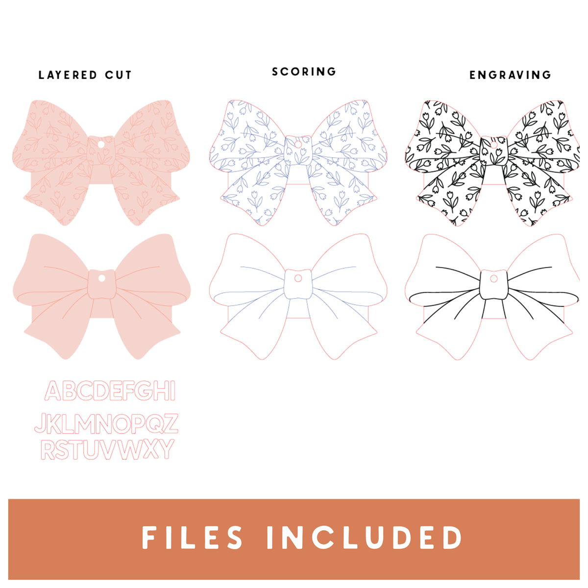 Floral Bow 2 Hair Tie Holder Keychains