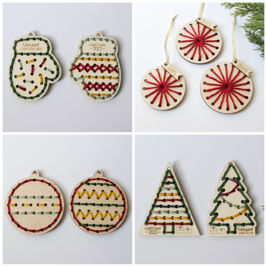 Christmas Yarn Sewing Ornament Bundle