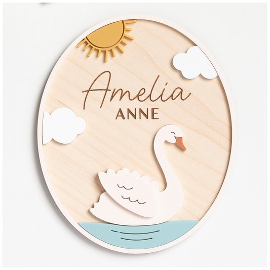 Swan Name Sign - Oval
