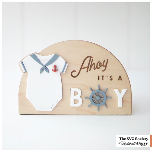 Sailboat Ahoy It's A Boy
