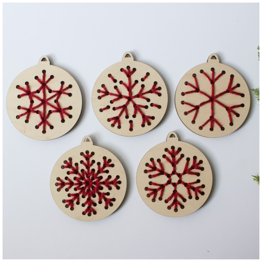 Christmas Yarn Sewing Snowflake Ornaments