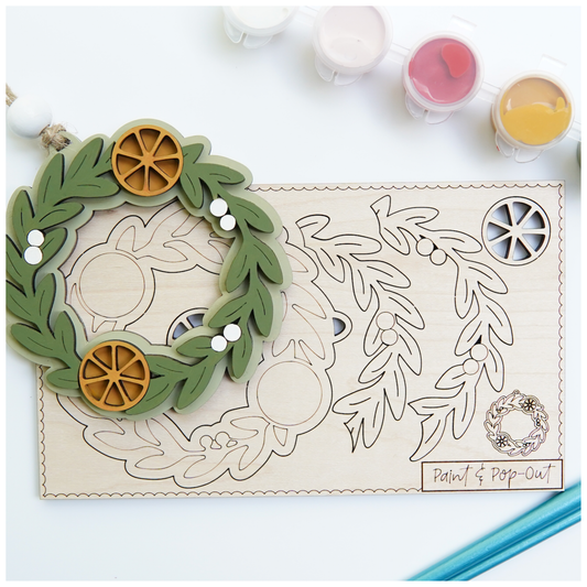 Paint and Pop Out Kit Orange Wreath