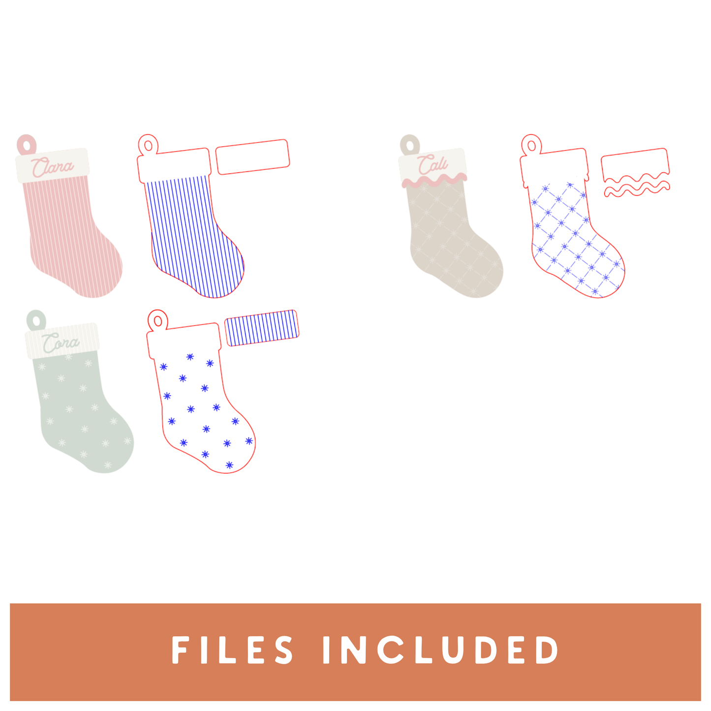 Stockings Ornament Set