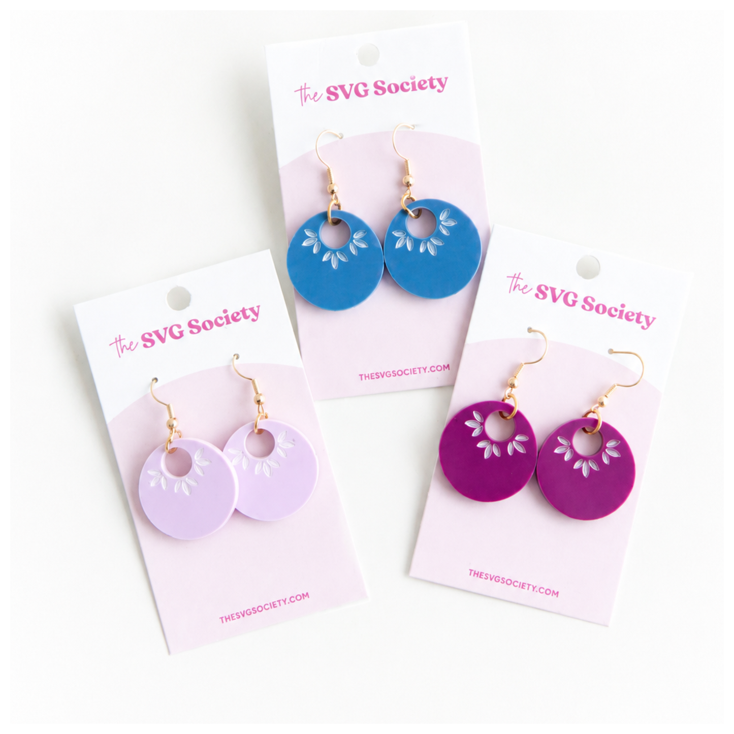 Circle Leaf Trio Earrings
