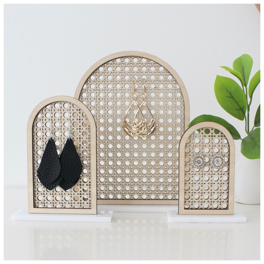 3 Rattan Earring Holders