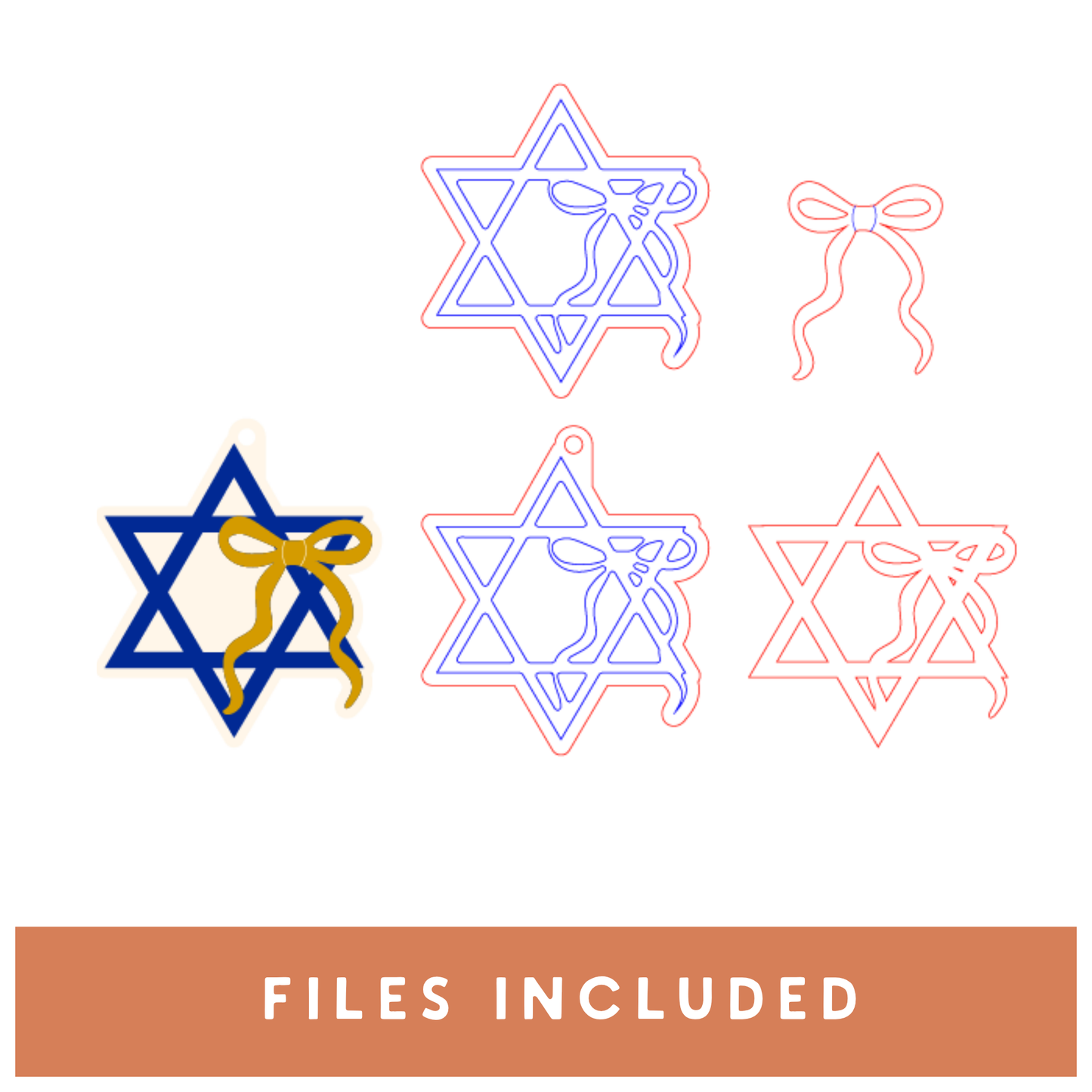 Star of David Bow Ornament