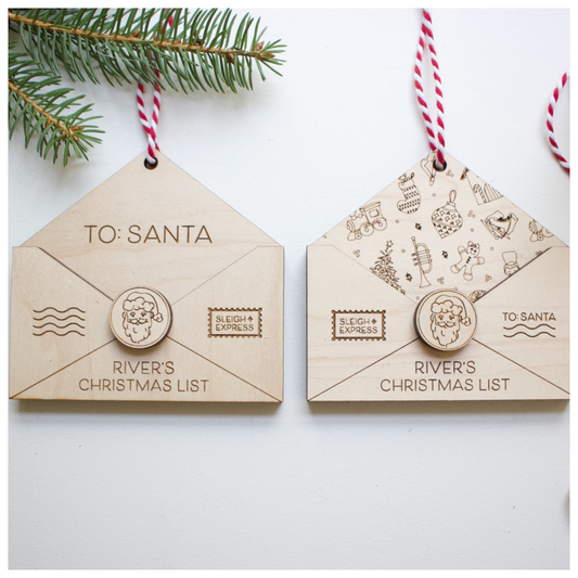 Christmas List Holder To Santa Ornament