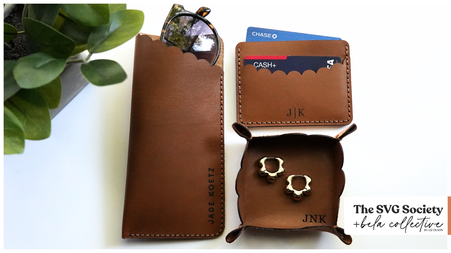 Scalloped Leather Set