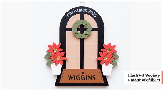 Door Ornament with Personalized Mat