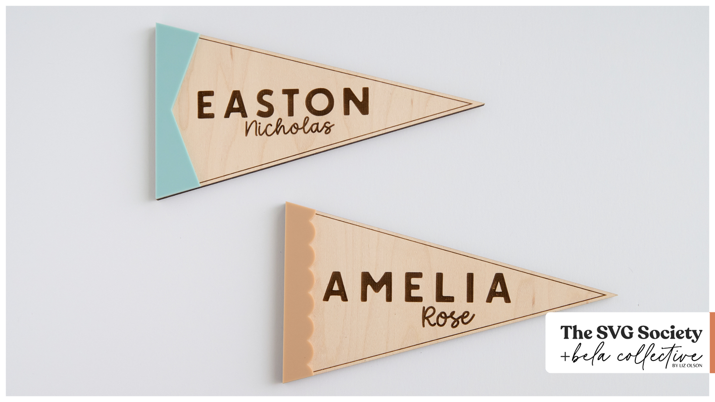 Pennant Flag Name Sign