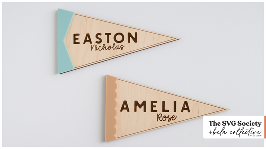 Pennant Flag Name Sign