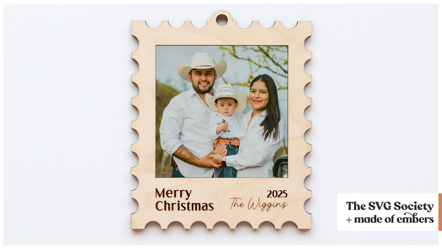 Christmas Stamp Frame Ornament