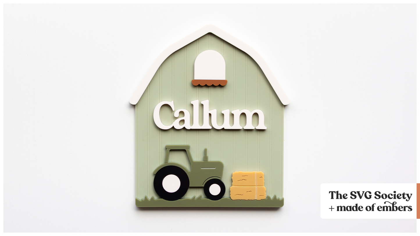 Barn Name Sign in Green