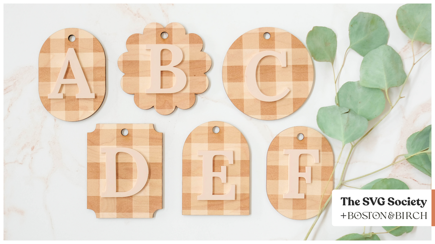 Gingham Tag Set