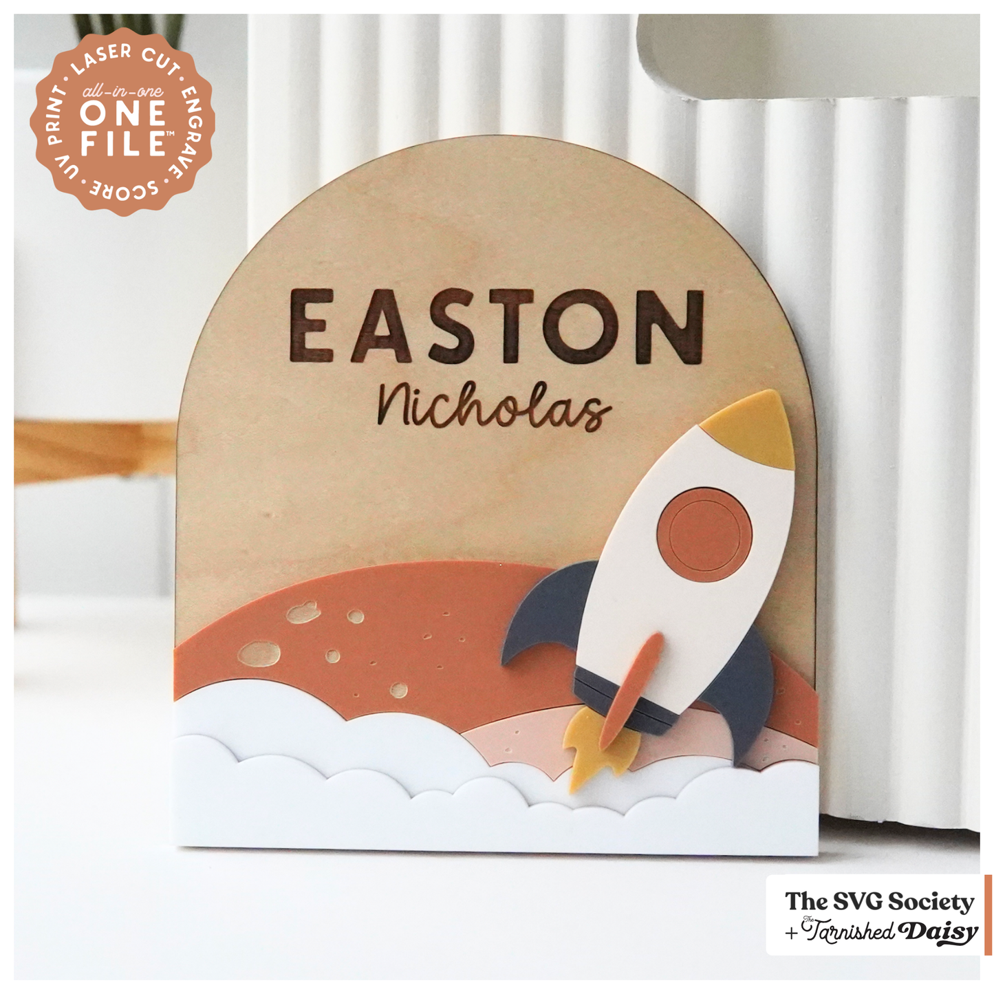 Space Rocket Name Sign