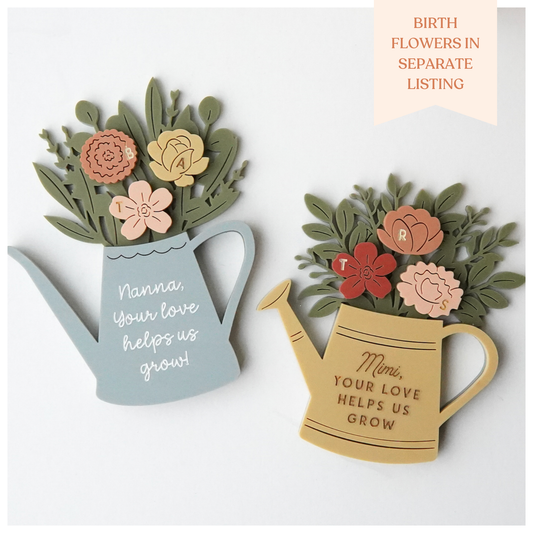 Watering Can Magnets for Mini Birth Flowers - Mother's Day