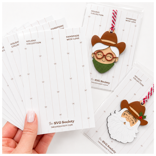 Holiday Backer Card Template - Stripes & Bows